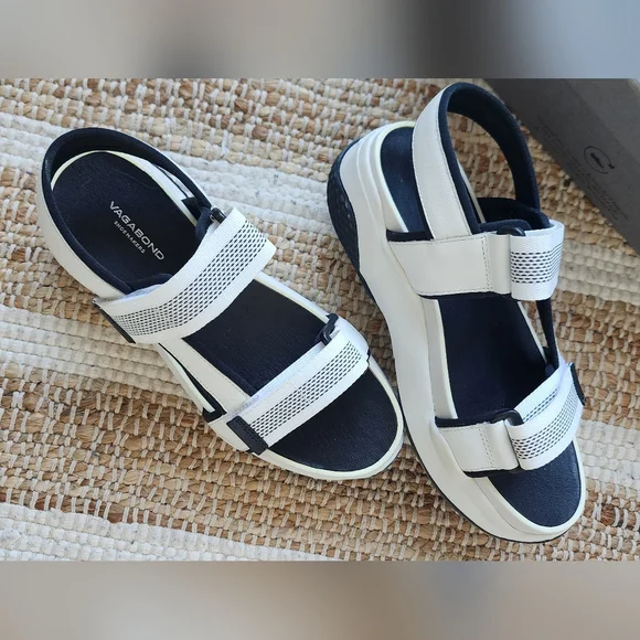 Vagabond Lori Strap Sandals Black & White - Picture 2 of 8